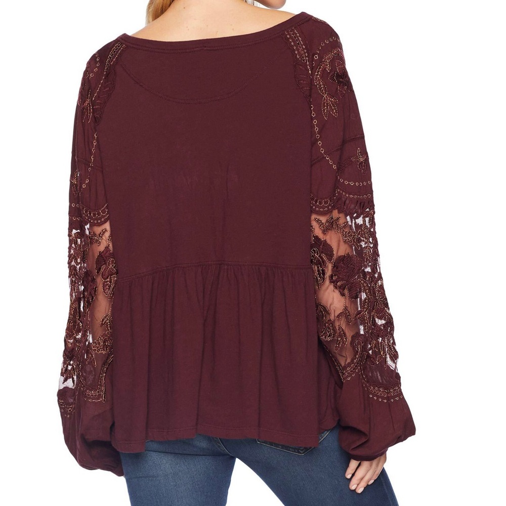 SOLD Free People Penny Tee Wine NWT - Picture 5 of 8